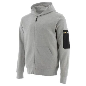 Caterpillar CAT Loopback Gris Cremallera Completa Trabajo Jersey Sudadera con Capucha - Imagen 1 de 1