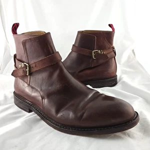 HTF Polo Ralph Lauren Newent Jodhpur Buckle Equestrian Boot Brown Leather US 14 - Picture 1 of 24
