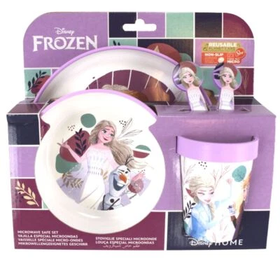 Disney HOME Frozen Kindergeschirr Set 5 teilig für Mikrowellen mit Anti- Rutsch - Bild 1 von 2
