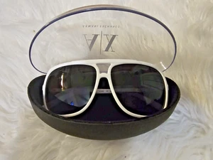 Armani Exchange Unisex Sonnenbrille AX204/S weißes Gestell schwarze Gläser mit Etui - Bild 1 von 6