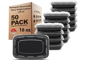 16 oz Meal Prep Containers Food Storage Containers with Lids, 50 Pack - Picture 1 of 4