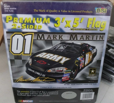 Mark Martin # 01 US ARMY DOUBLE SIDED 3 x 5 FLAG ! FREE SHIPPING ! FAST SHIPPING Cover