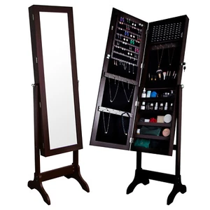 Free Standing Mirror Jewelry Cabinet  Armoire Organizer storage Full Length US - Picture 1 of 11