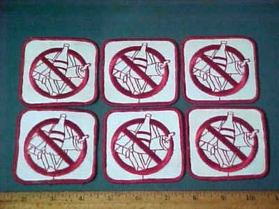 6 Vintage Anti-Litter DO NOT LITTER 3" x 3" Patches Trash, Garbage, Bottle, Cup - Image 1 of 2