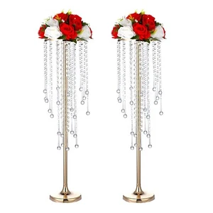 29.5in Gold Wedding Centerpieces for Table, 2Pcs Tall Vases Wedding Centerpie... - Picture 1 of 8