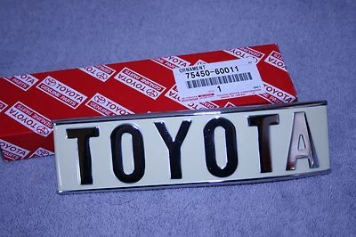 75450-60011 Rear Name Plate Emblem - 1973-1979 FJ40 Land Cruiser -Genuine Toyota - Image 1 of 4