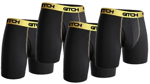GITCH Underwear Men's Boxer Brief Mens Luxury Boxer Briefs 4 PACK Black NEW - Bild 1 von 1