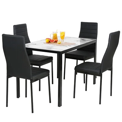 5 Piece Table and Chairs Dining Table Set Kitchen Table for Small Spaces Dinning - Image 1 of 4