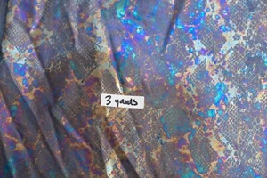 3 Continuous Spandex Metalic 2-Way Stretch 55-60 in Wide Fabric Snake Print - Picture 1 of 6