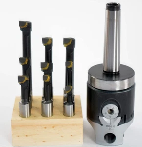 F1-12 boring head set + 9pcs 12mm carbide boring bars + MT2 M10 1-1/2"-18 Mount - Picture 1 of 11