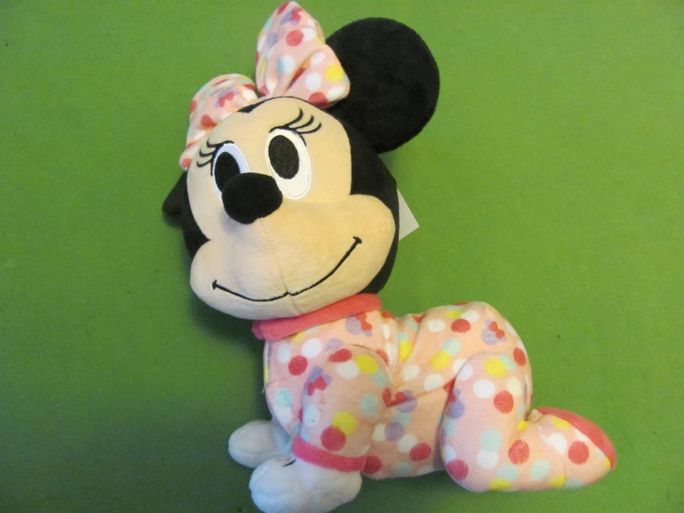 Pelúcia Disney BABY MINNIE Mouse Musical Touch N Crawl Crawling Talking. TRABALHO! - Imagem 1 de 2