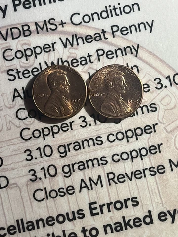 1994 P & 1985 P Lincoln Memorial Cent Error with multiple air Bubbles Cover