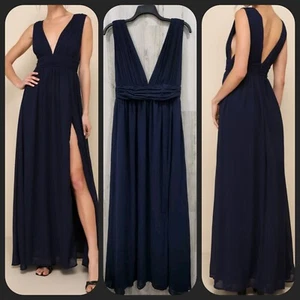 LULUS Maxikleid Heavenly Hues dunkelblau * wunderschöne Farbe & Design Größe L ** - Bild 1 von 12