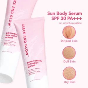 2X GRACE&GLOW Brightening Sun Body Serum For Bright & Smooth Skin with Arbutin - Picture 1 of 11