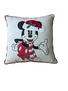 Disney Christmas Santa Mickey Mouse 20x20 Throw Pillow NWT - Picture 1 of 5