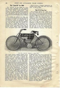 1908 Auto-Bi Motorcycle 1 pg Article with photo - Picture 1 of 1