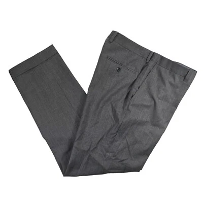 Hart Schaffner Marx Pants Mens 36R Gray Wool Union Made Cuffed Business Slacks - Image 1 of 4