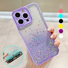 For iPhone 15 Pro Max 14 13 12 XS XR Bling Glitter Bumper Case Camera Lens Cover