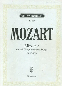 MOZART Missa in c Edition Breitkopf Nr. 1867 Klavierauszug - Bild 1 von 2