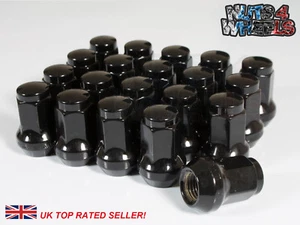 20 x Black Hex Wheel Nuts M12x1.25 Fits Nissan Skyline R32 R33 R34 R35 GTT - Picture 1 of 3