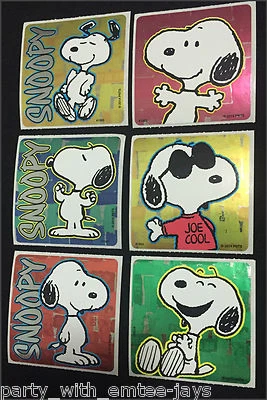 Pegatinas Snoopy x 6 - Diseño de lámina - Favores de fiesta de cumpleaños Lolly Ideas bolsas de botín Foto 1 de 2