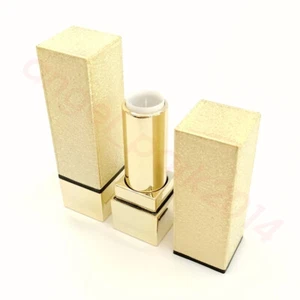 Tubo de lápiz labial vacío de plástico cuadrado dorado bálsamo labial botella contenedor hágalo usted mismo 12,1 mm - Imagen 1 de 5
