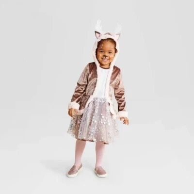 Toddler Girl Deer Hooded Tutu Dress Halloween Costume - 2T-3T #6003 - Image 1 of 4