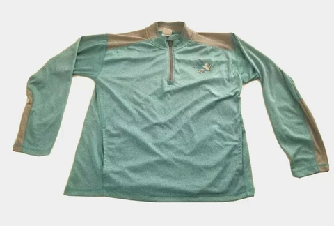 NHL San Jose Sharks 1/4 Zip Pullover Sweater Men’s XL Teal/Gray Cover