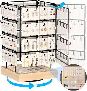 Rotating Earring Display Stands for Selling,Earring Jewelry Holder Organizer wit - Picture 1 of 12