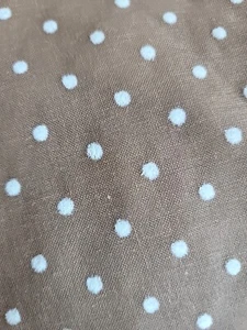 Vintage Sheer Flocked Polka Dots on Brown Fabric 5 yds x 44" Beautiful! - Picture 1 of 3