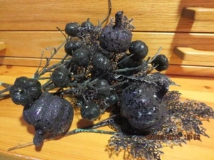 5 BLACK/PURPLE GLITTER HALLOWEEN PUMPKIN STEMS--11" LONG--#R4 - Picture 1 of 24