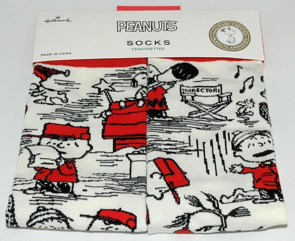 Sello ~ Calcetines de Navidad Peanuts Charlie Brown Doghouse Snoopy Talla Única *¡NUEVOS! Foto 1 de 1