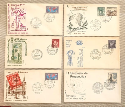 Spain, 1974 - 6 FDC,s ( Sabadell, Valencia, Noya, Madrid, Barcelona ) - Image 1 of 4