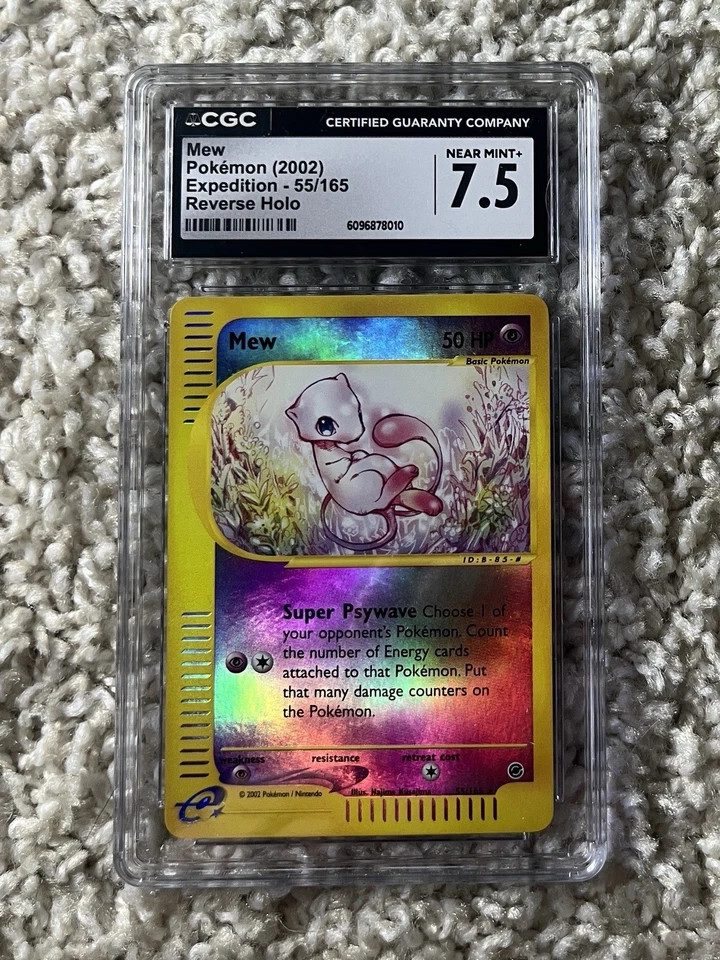 Mew Reverse Holo CGC 7.5 Pokemon WOTC 2002 Expedition e-Reader 55 Low POP 15 - Image 1 of 4