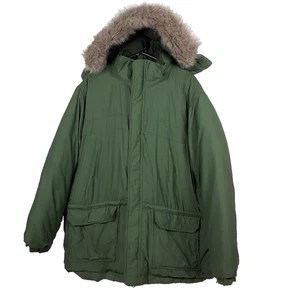 Vintage LL BEAN Goose Down GoreTex Puffer Parka XXL Hooded Green Field Jacket - Picture 1 of 16