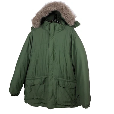 Vintage LL BEAN Goose Down GoreTex Puffer Parka XXL Hooded Green Field Jacket - Image 1 of 4