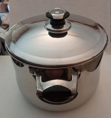 Bavaria Pentola Alta  con coperchio - Diametro 24 cm - Acciaio Inox 18/10 USATA - Immagine 1 di 4