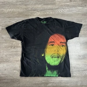 Vintage Bob Marley T Shirt Mens Large Reggae Graphic Y2K Music Big Print Rasta - Picture 1 of 9
