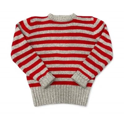 Suéter Vintage Polo Ralph Lauren 100% Lana Rayas (Rojo/Gris) Foto 1 de 4