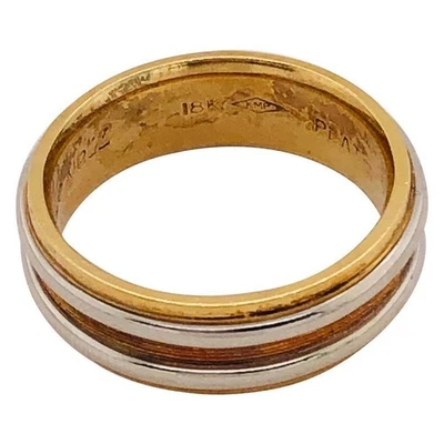 Anillo de boda de oro y platino de 18 quilates 101-230 Foto 1 de 4