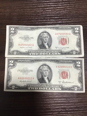 1953 $2 Bill Red Seal Lot Of 2 - Image 1 of 2