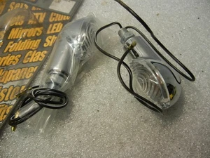 1 Pair CAT EYE Motorbike INDICATORS Silver Stem - CLEAR LENS - New WE35029 - Picture 1 of 4