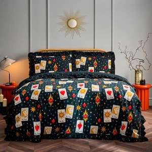 Mystic Black Duvet Cover Set with Single Tarot Card Design – Chelsea RRP £80.00 - Picture 1 of 3