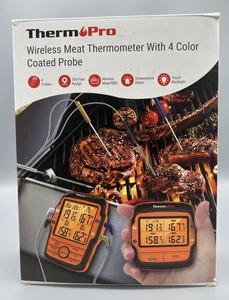 ThermoPro TP-27B Termómetro Remoto para Alimentos con 4 Sondas - Naranja 500 Pies Nuevo - Imagen 1 de 3