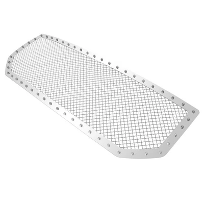 Fits 2016-2018 GMC Sierra 1500 Stainless Steel Rivet Studs Chrome Mesh Grille - Image 1 of 3