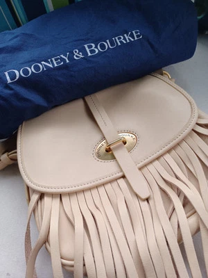 Dooney & Bourke Vintage Hippie Fringe Saddle Bag Leather Crossbody Purse XLNT @@ - Image 1 of 4