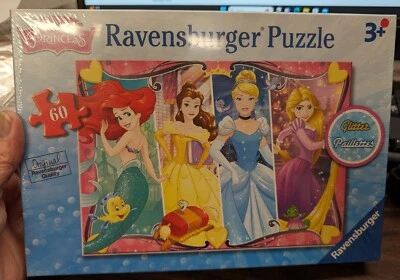 Ravensburger Kids jigsaw puzzle 60 pc Disney Princesses glitter BN 240306 - Image 1 of 4