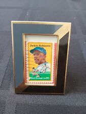 Jackie Robinson Brooklyn Dodgers Framed Baseball Postage Stamp 20c Circulated