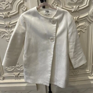 Zara Girl Light Coat/overcoat White Size 7T - Picture 1 of 6