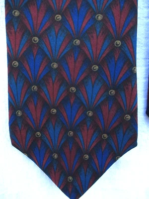 Alexander Julian Colours All Silk Tie Art Deco Motif Made in Costa Rica Vintage - Image 1 of 4